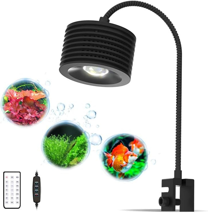 LED Aquarium Light, Planted Tank Light 4 Channels Remote Control 6500K Aquarium LED Lamp for Freshwater Fish Tank Refugium with Gooseneck (A20 Freshwater)