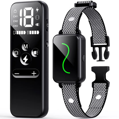 Dog Shock Collar, Dog Training Collar with Remote, IPX7 Waterproof with 3 Training Modes, Suitable for All Breeds