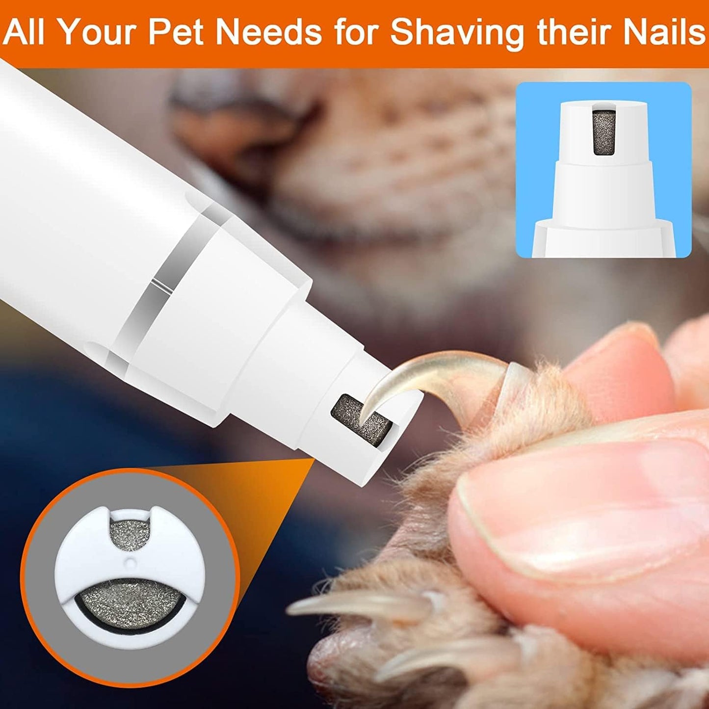 Quiet Cordless Pet Grooming Kit with Clippers & Nail Grinder
