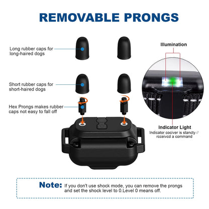 Dog Shock Collar with Remote, Waterproof Rechargeable Dog Training Collar for Small Medium Large Dogs, Electronic Collar with Sound, Vibration, and Electric Shock