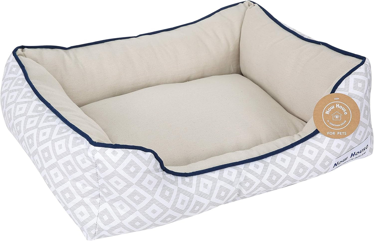 Grey Diamond Cuddler Dog Bed, Small 24" x 19" x 8"