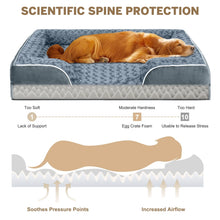 Waterproof Orthopedic Bolster Dog Sofa Bed, 42" x 31", Dark Gray