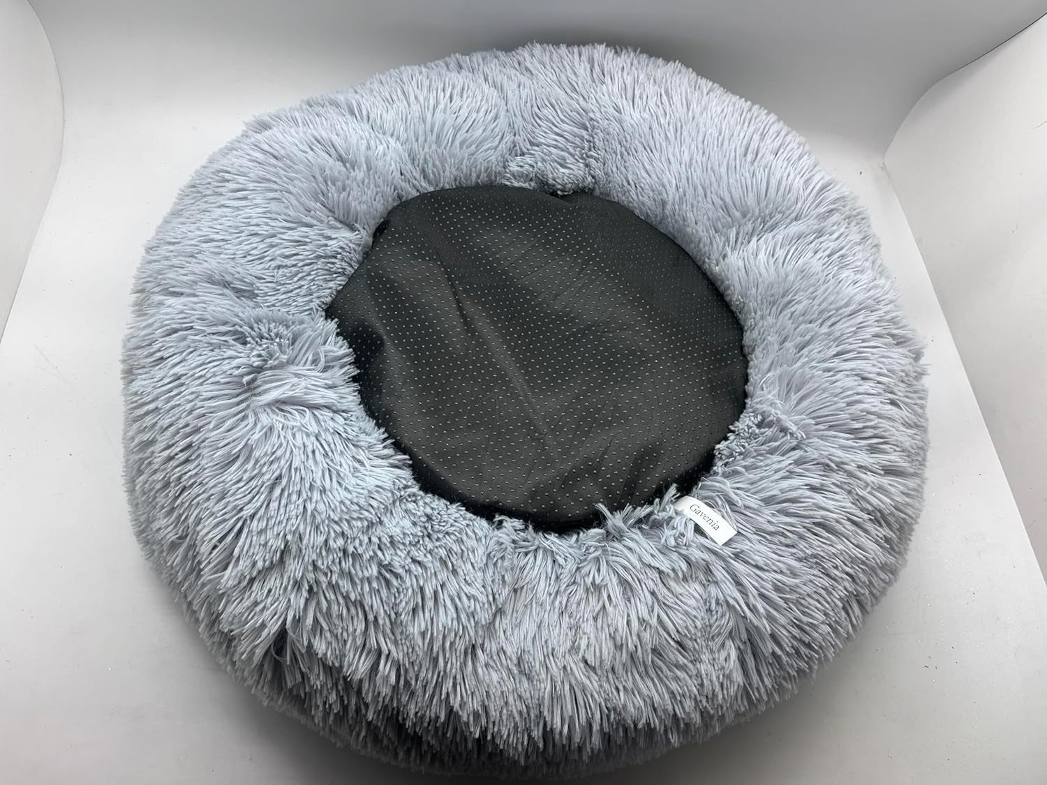 Cat Beds for Indoor Cats,20’’X20’’ Washable Donut Bed,Soft Plush Pet Cushion,Waterproof Bottom Fluffy Dog and Cat Calming and Self-Warming Bed for Sleep Improvement,Grey
