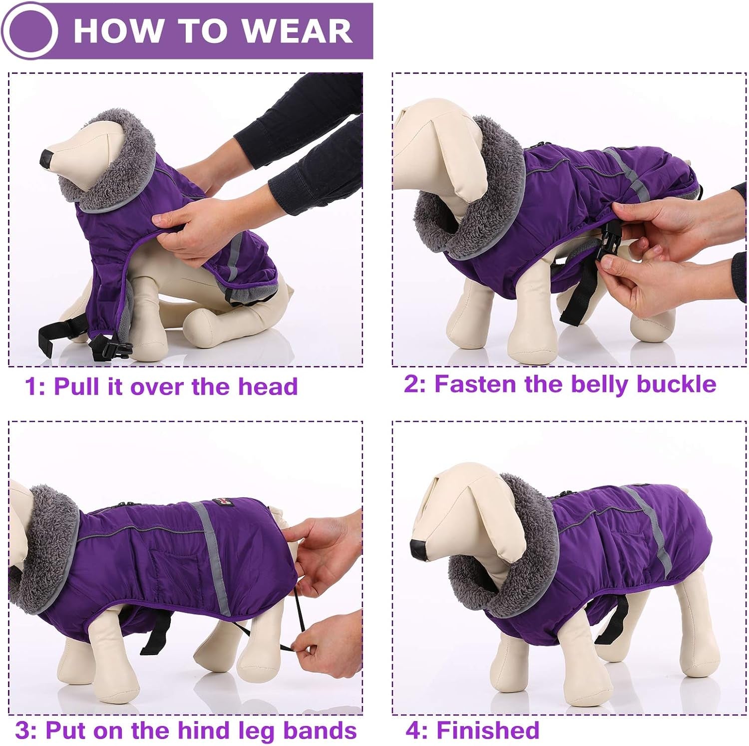 Warm Dog Coat - Reflective, Waterproof Winter Turtleneck Jacket for Cold Weather, Thick Fleece Snowsuit & Christmas Vest for Small to Large Dogs