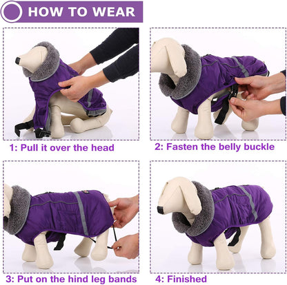 Warm Dog Coat - Reflective, Waterproof Winter Turtleneck Jacket for Cold Weather, Thick Fleece Snowsuit & Christmas Vest for Small to Large Dogs