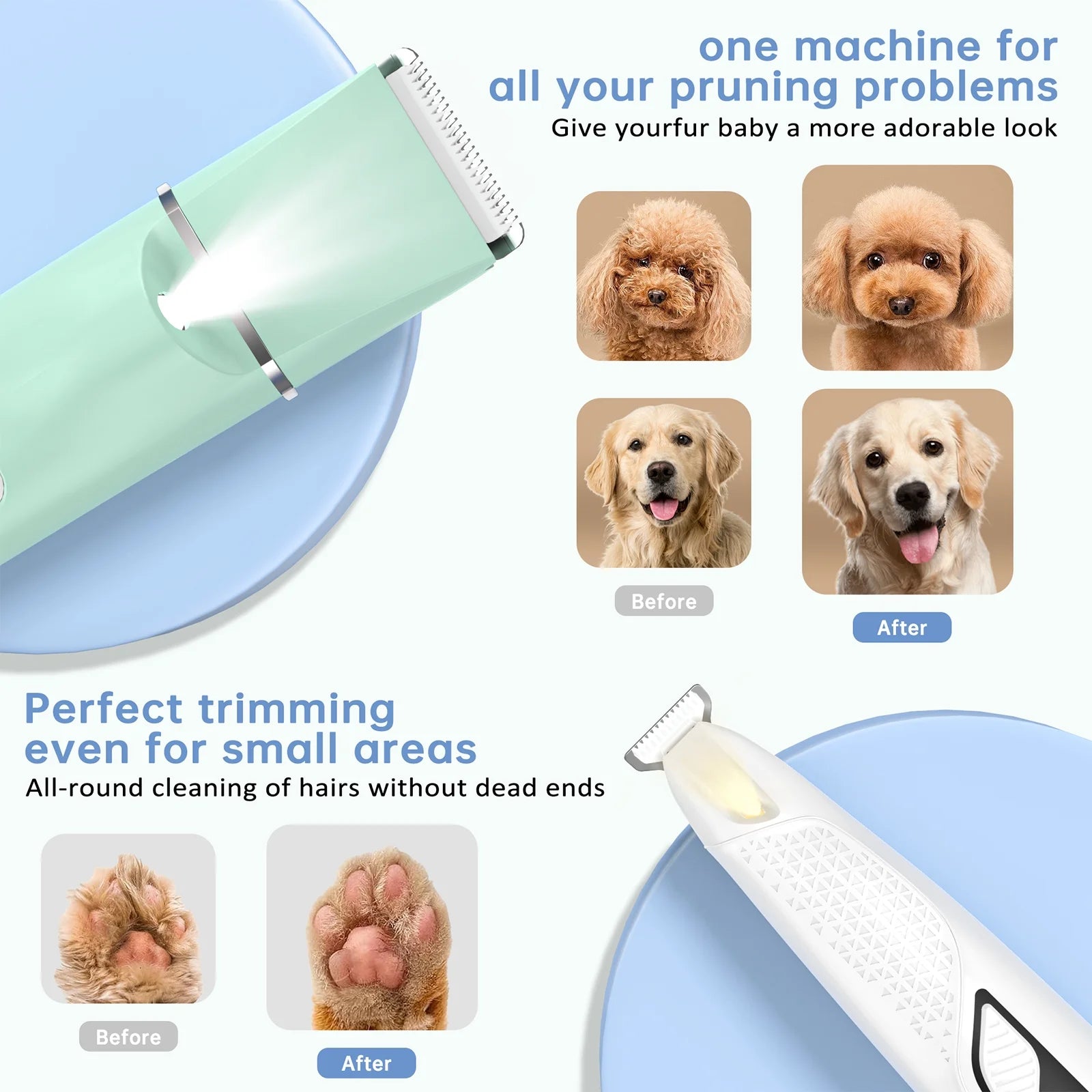 4-in-1 Cordless Dog Grooming Kit for Thick Coats