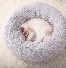Cat Beds for Indoor Cats,20’’X20’’ Washable Donut Bed,Soft Plush Pet Cushion,Waterproof Bottom Fluffy Dog and Cat Calming and Self-Warming Bed for Sleep Improvement,Grey
