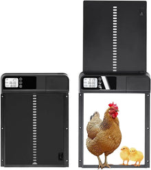 Automatic Chicken Coop Door, Aluminum Weatherproof Coops Door Opener with Timer, Predator Resistant Self-Locking Auto Chicken Doors for Home & Farm