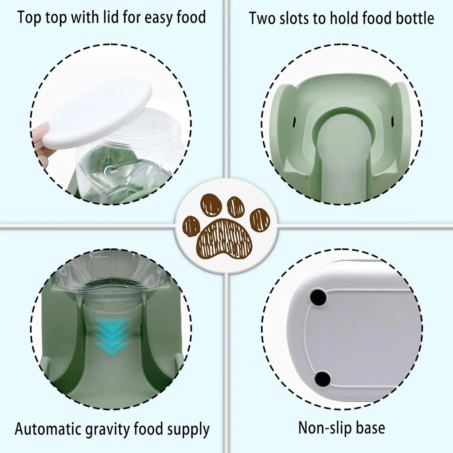 Gravity Auto Pet Feeder, Large 1-Gallon Capacity