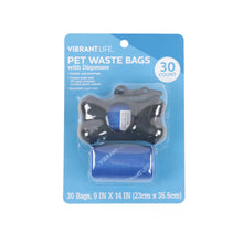 Dog Poop Bag Dispenser Holder with Blue Pet Waste Bag, 30 Count