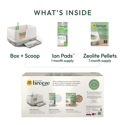 Purina  Breeze Bigger Cat Litter Box System Kit with Pellet Cat Litter, XL Litter Box and Litter Box Pads