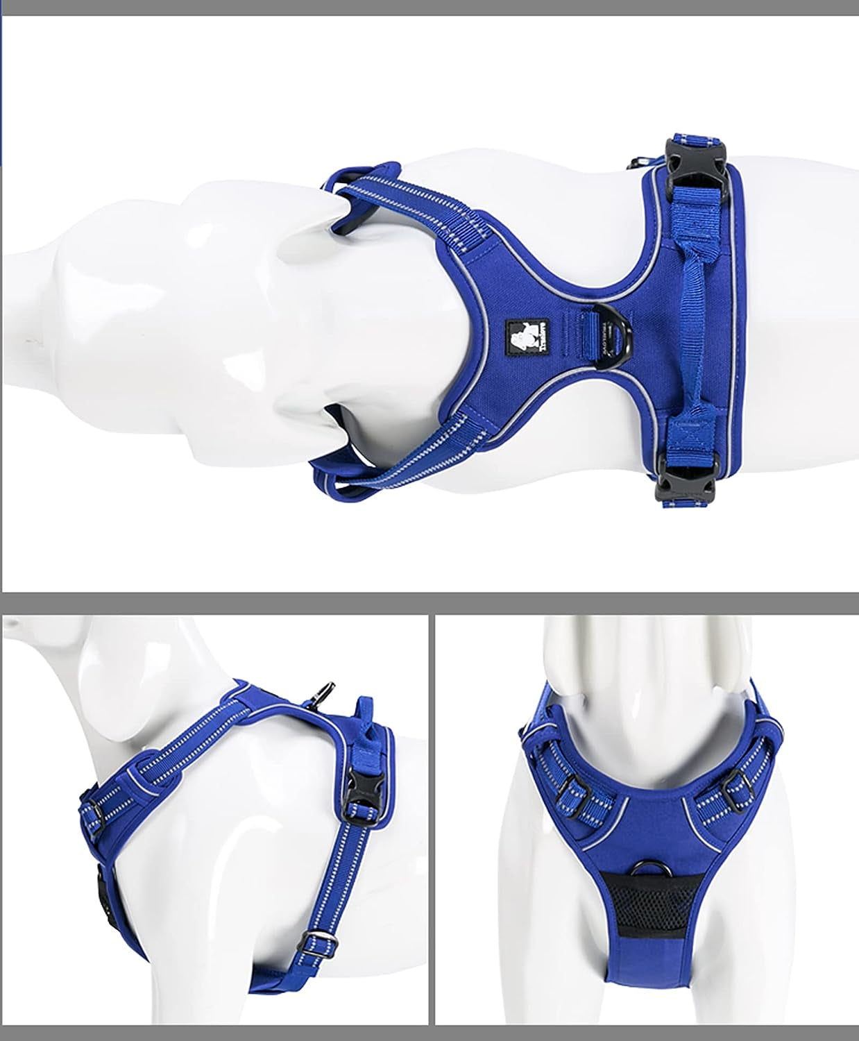 TrueLove Reflective No-Pull Dog Harness with Handle Royal Blue,L