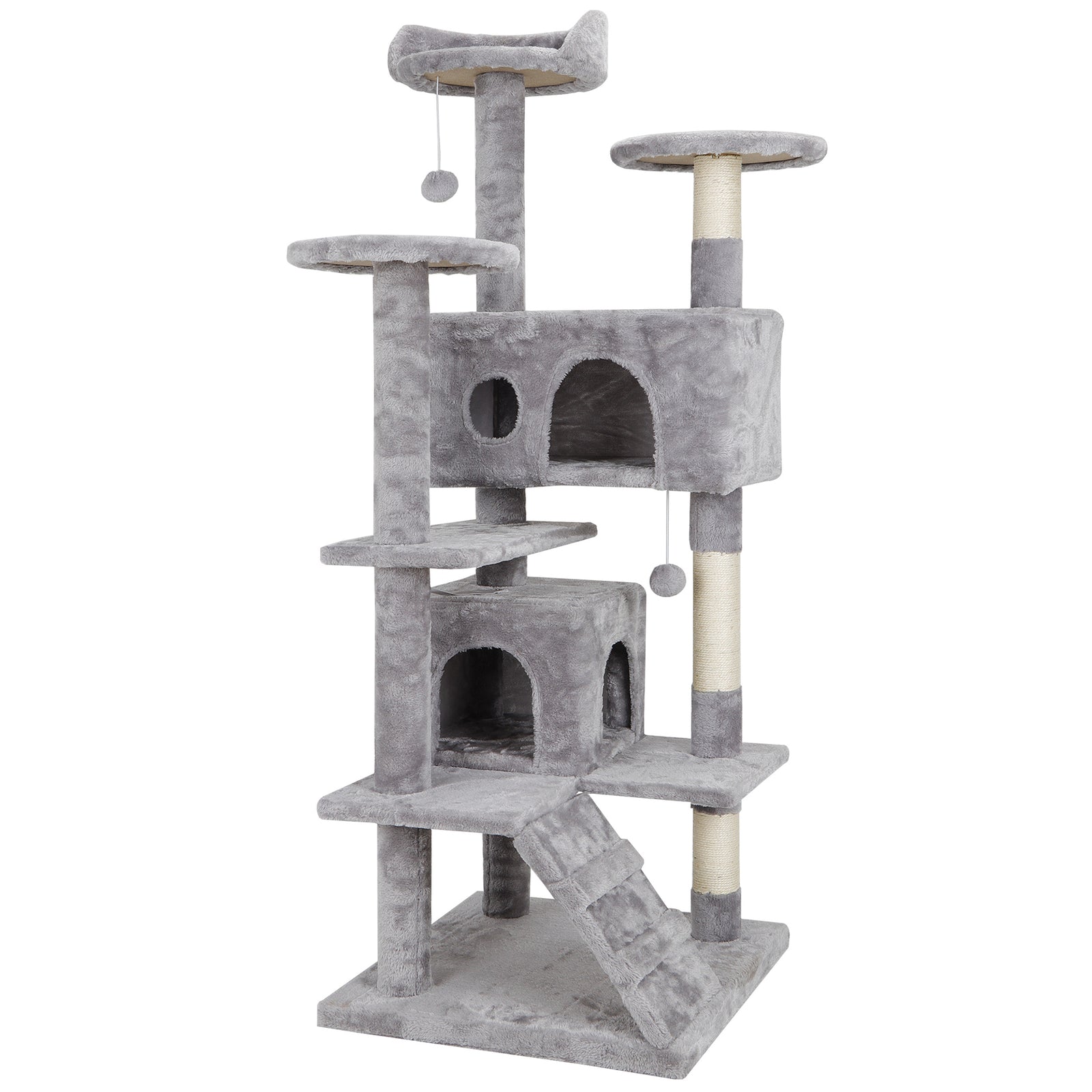 Activity Tower Pet Cat Tree 53" Kitty Furniture with Sisal-Covered Scratch Post