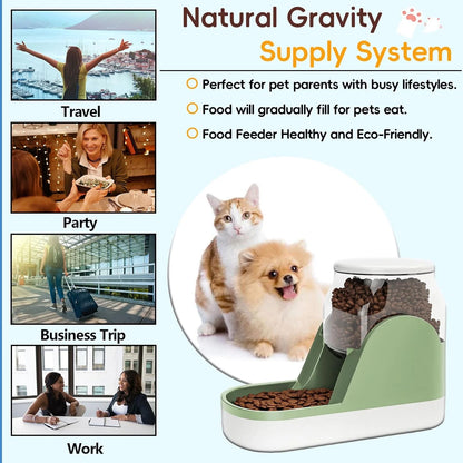 Gravity Auto Pet Feeder, Large 1-Gallon Capacity