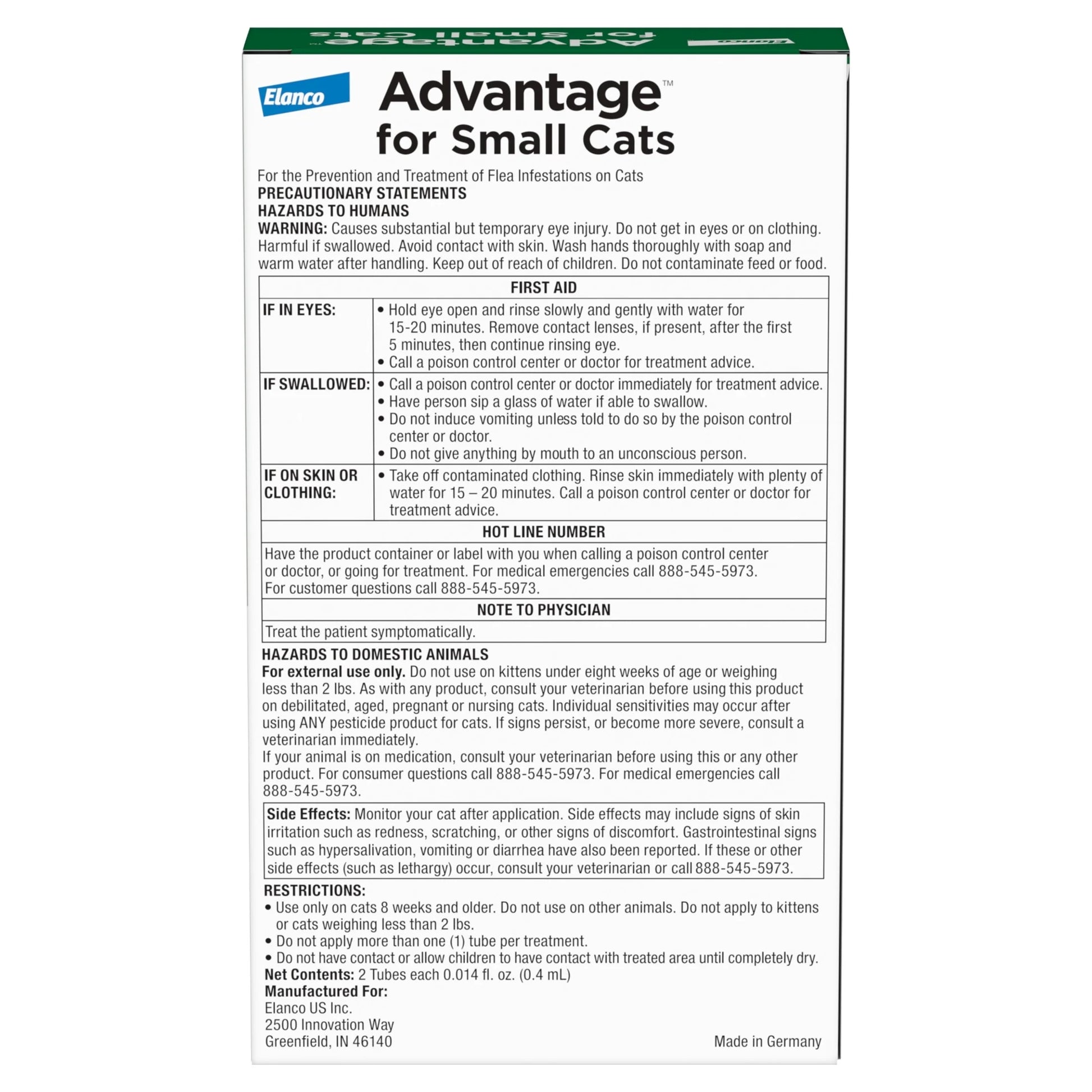 Topical Flea Treatment & Prevention for Small Cats 2-9 Lbs. (2 Count)