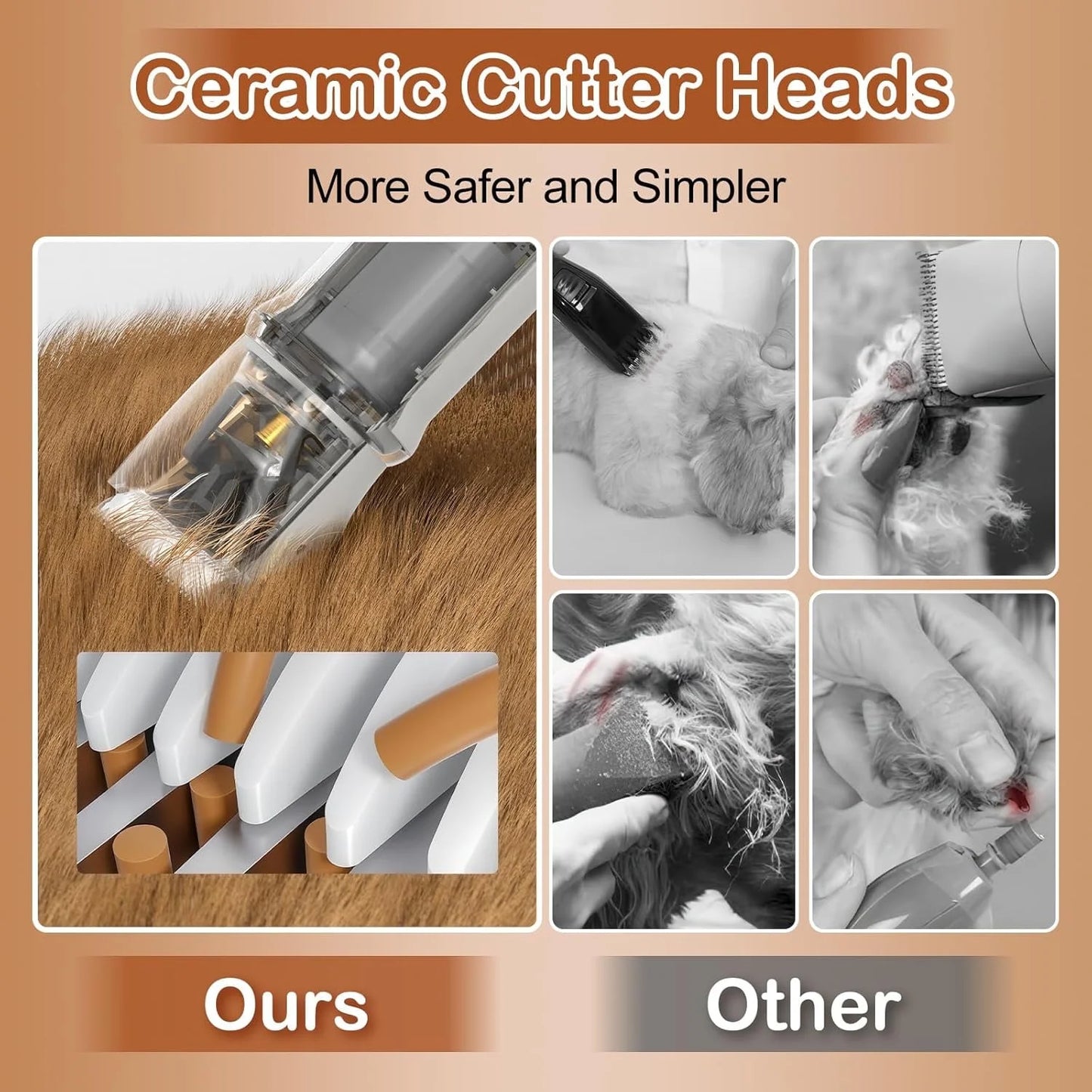 4-in-1 Low-Noise Cordless Dog Grooming Clippers Kit
