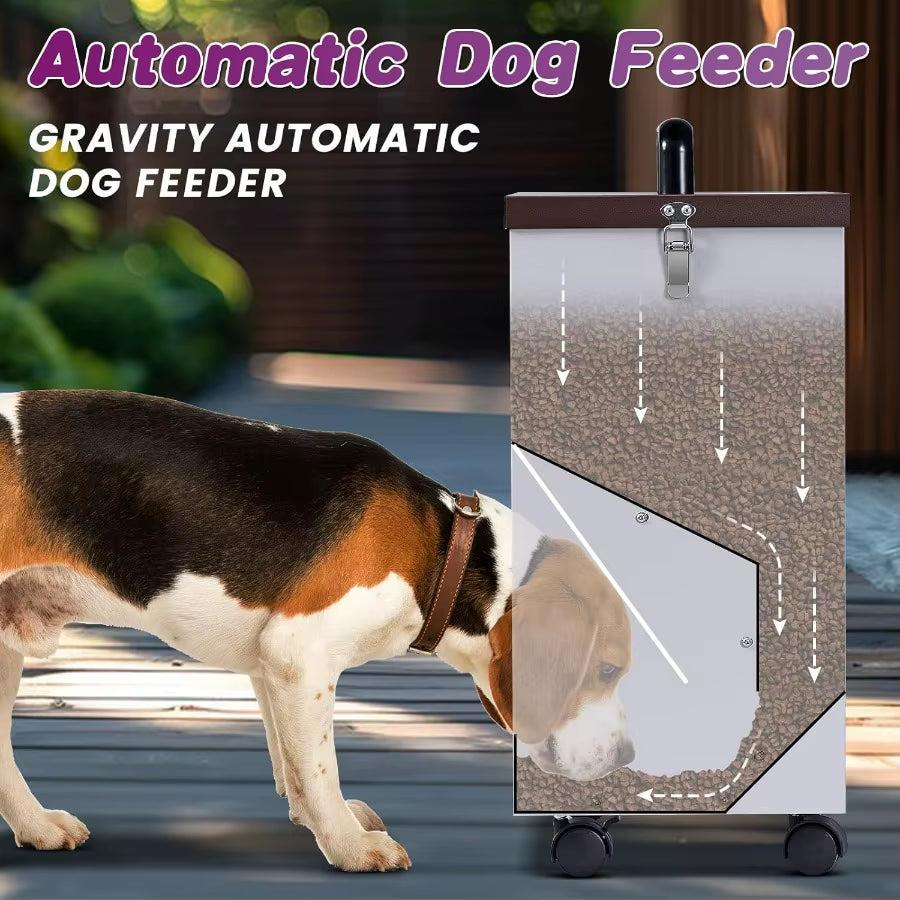 30 lb Outdoor Gravity Dog Feeder for Large Breeds