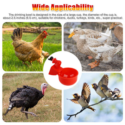12X Chicken Automatic Watering Cups, Drinker Waterer, for Duck Quail Hen Poultry