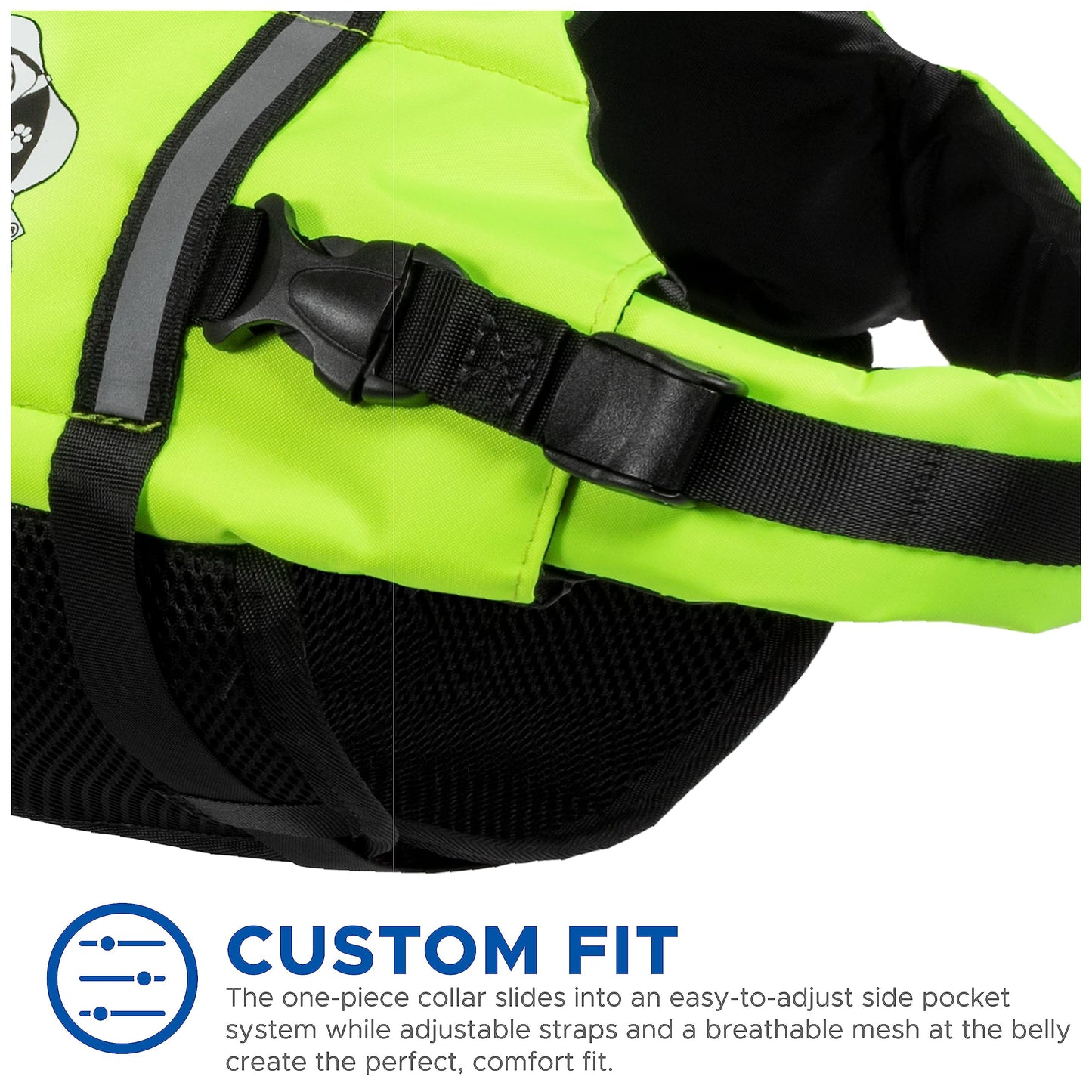 1400 Dog Life Jacket, Neon Yellow - Medium