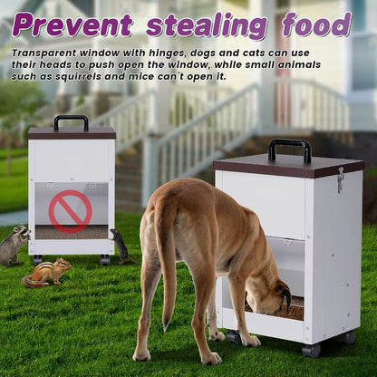 30 lb Outdoor Gravity Dog Feeder for Large Breeds