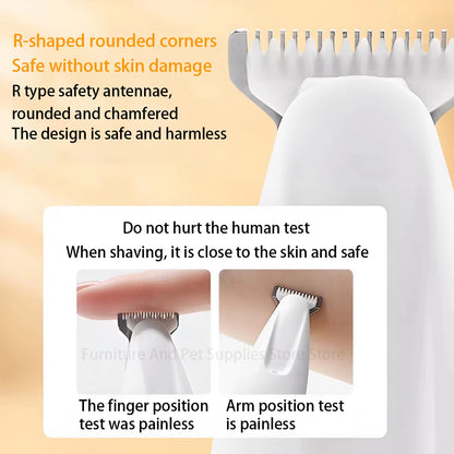 Fully Waterproof LED Dog Paw Trimmer, Low-Noise Grooming