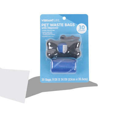 Dog Poop Bag Dispenser Holder with Blue Pet Waste Bag, 30 Count