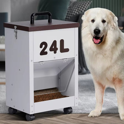 30 lb Outdoor Gravity Dog Feeder for Large Breeds