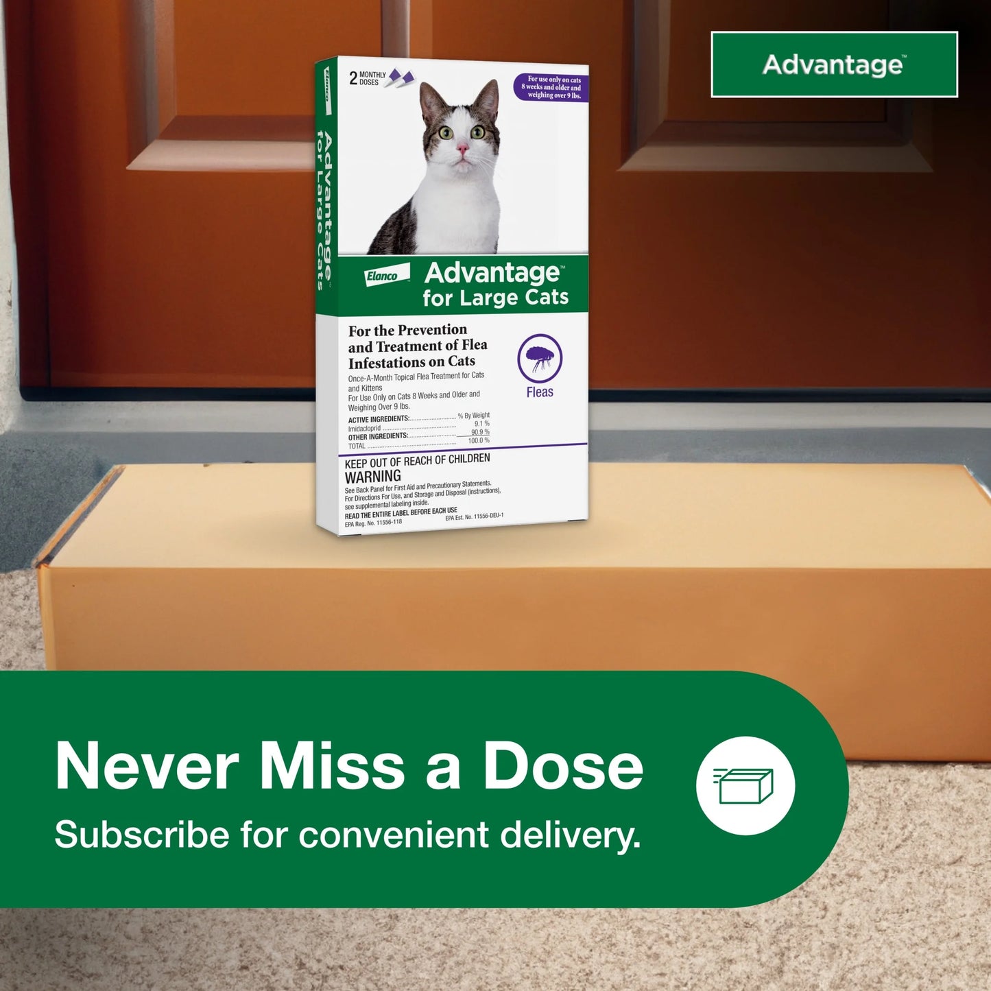 Topical Flea Treatment & Prevention for Large Cats over 9 Lbs. (2 Count)