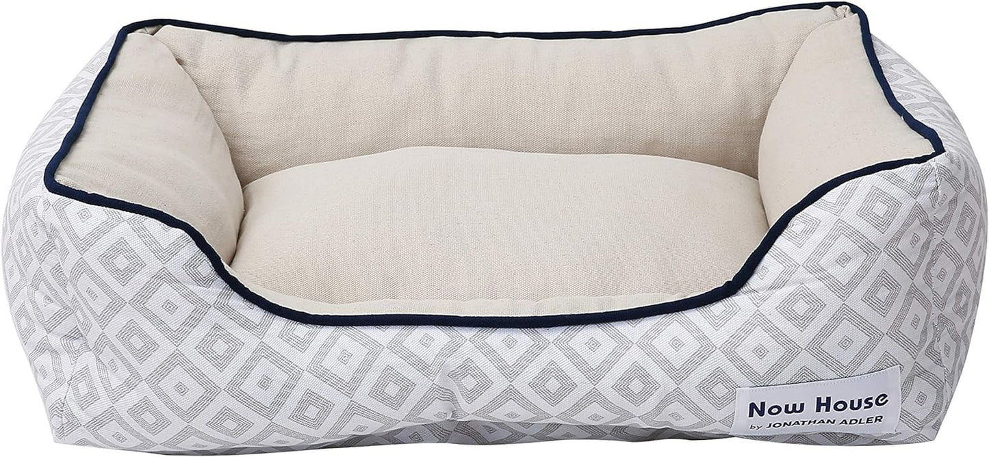 Grey Diamond Cuddler Dog Bed, Small 24" x 19" x 8"