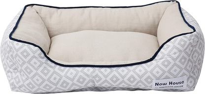 Grey Diamond Cuddler Dog Bed, Small 24" x 19" x 8"