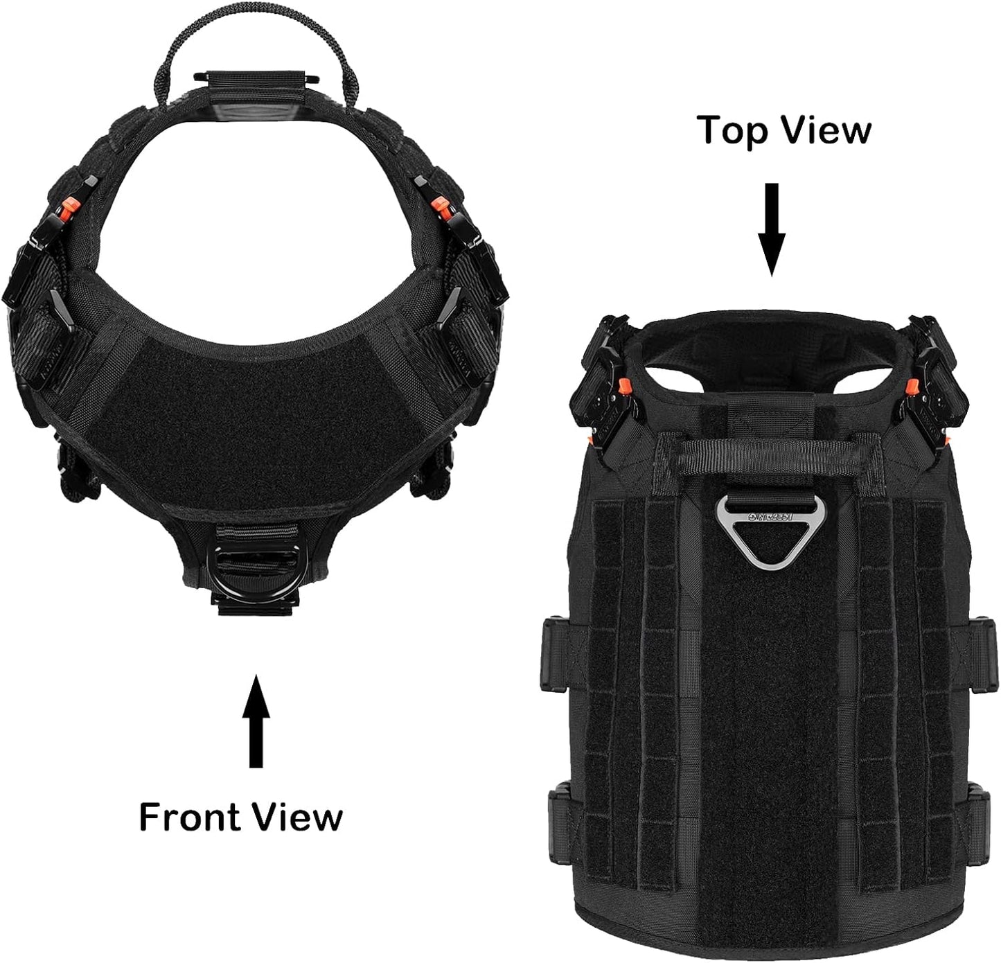 ICEFANG XL Tactical No-Pull Dog Harness with MOLLE Handle