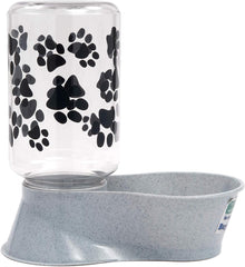 ® Reversible Water or Dry Food Feeders for Dogs and Cats - Made in USA (Gray, 4 Quart)