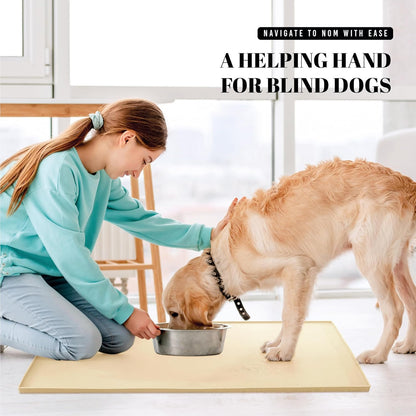 32X24'' Silicone Dog Mat for Food and Water, 0.63'' Edge Dog Food Bowl Mats for Floor Waterproof, Dogs Water Mat for Sloppy Drinker, Non Slip Rubber Pet Feeding Mats for Indoor Dogs and Cats