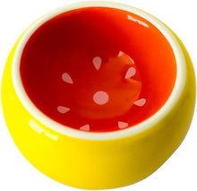 Hamster Bowl Ceramic Prevent Tipping Moving and Chewing Wonderful Food Dish for Small Rodents Gerbil Hamsters Mice Guinea Pig Cavy Hedgehog and Other Small Animals (Grapefruit)