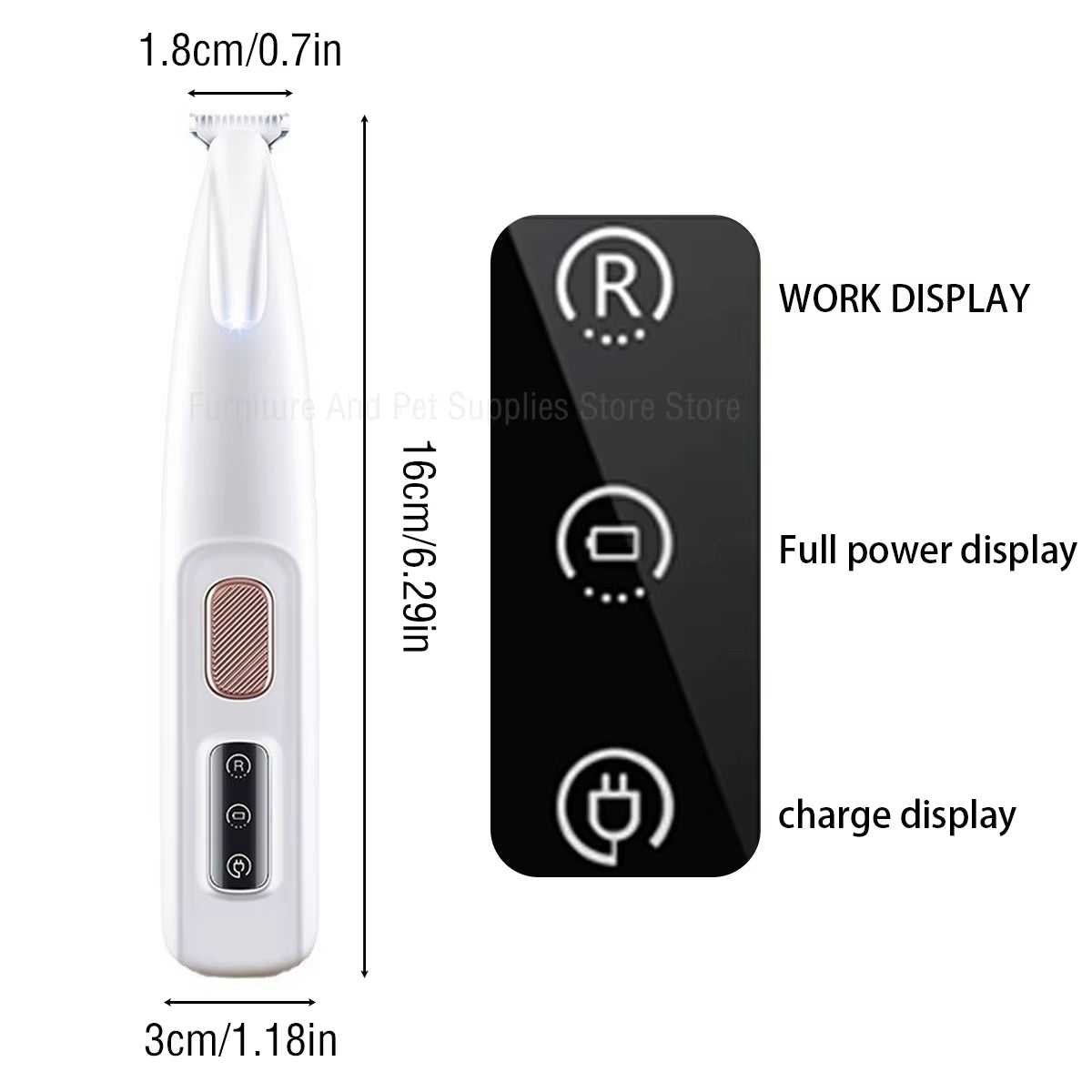 Fully Waterproof LED Dog Paw Trimmer, Low-Noise Grooming
