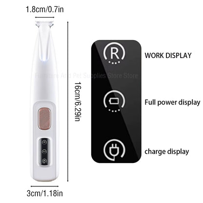 Fully Waterproof LED Dog Paw Trimmer, Low-Noise Grooming