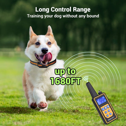 2600FT Dog Training Collar, Dog Shock Collar with Remote, 3 Modes Beep Vibration Shock, Waterproof, LED Light, Rechargeable Dog Shock Collar for Training Small Medium Large Dogs