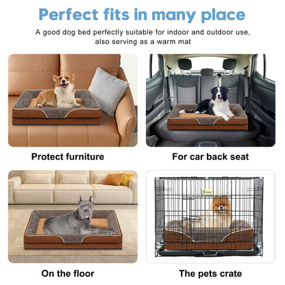 Orthopedic Egg Crate Dog Bed Sofa, Size S (20" x 16")