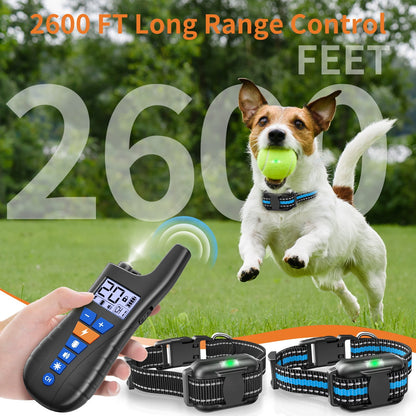 Dog Shock Collar with Remote, Waterproof Rechargeable Dog Training Collar for Small Medium Large Dogs, Electronic Collar with Sound, Vibration, and Electric Shock