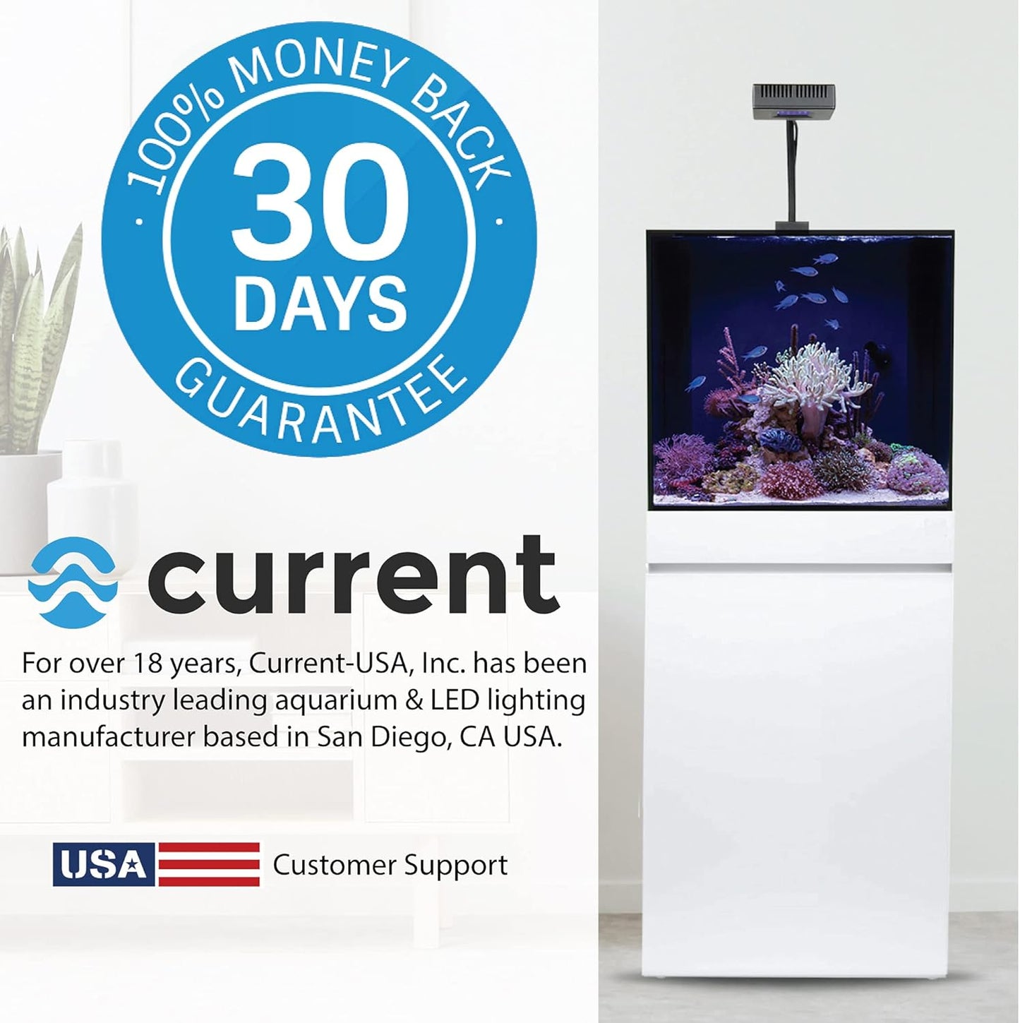 USA Dual 72" Inch Orbit Marine PRO IC Loop LED Saltwater Reef Marine Aquarium Light with Bluetooth App Control | Wireless Lighting & Eflux Wave Pump Control for Fish Tank (4338)