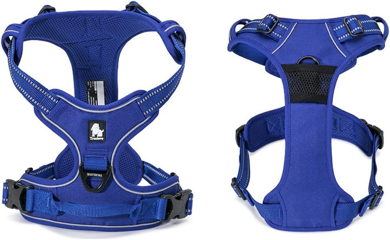 TrueLove Reflective No-Pull Dog Harness with Handle Royal Blue,L