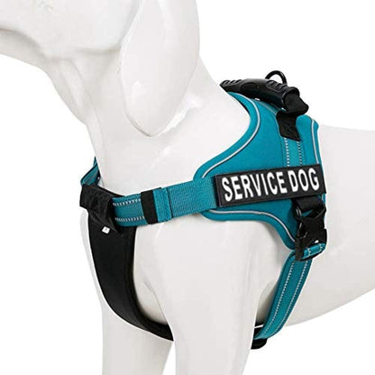 Teal Blue Service Dog Vest Harness, X-Small No-Choke Comfort