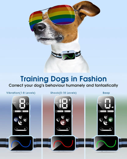 Dog Shock Collar, Training Collar with Remote for Puppies,Small, Medium, Large Dogs with Vibration, Electric Shock, Beep, Security Lock, and Waterproof