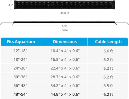 Classicled plus LED Aquarium Light with Timer, 32 Watts, for 48 to 54 Inch Fish Tank Light, Daylight and Moonlight Cycle
